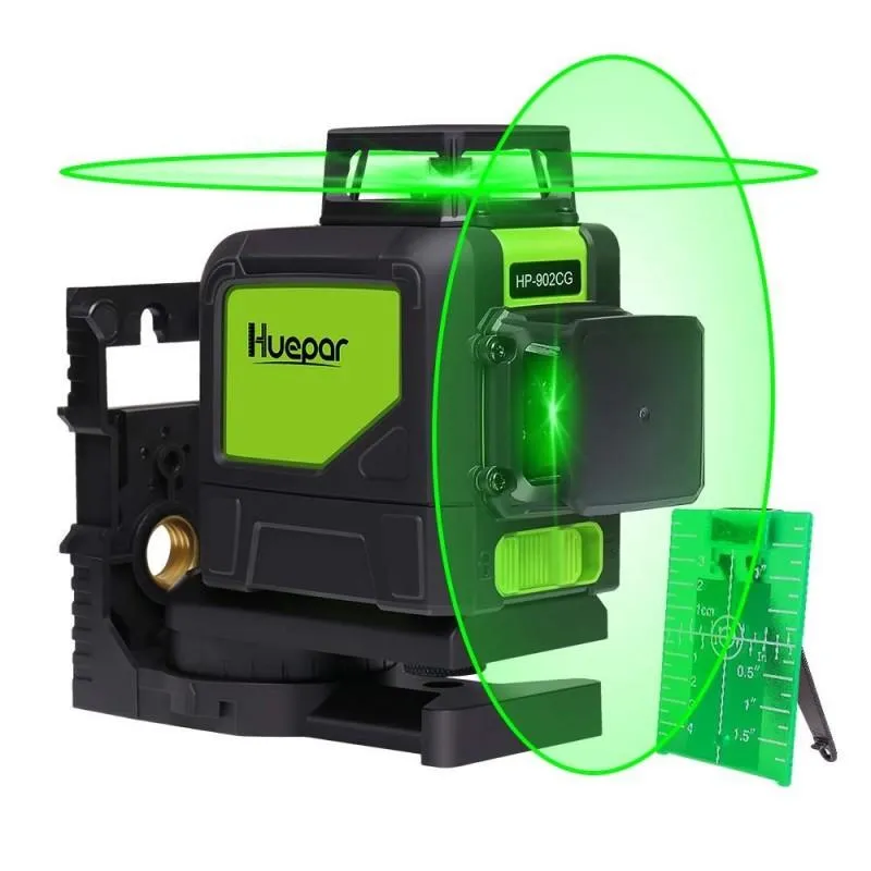 2 niveles láser giratorios de 360 líneas, color verde, 8 grados