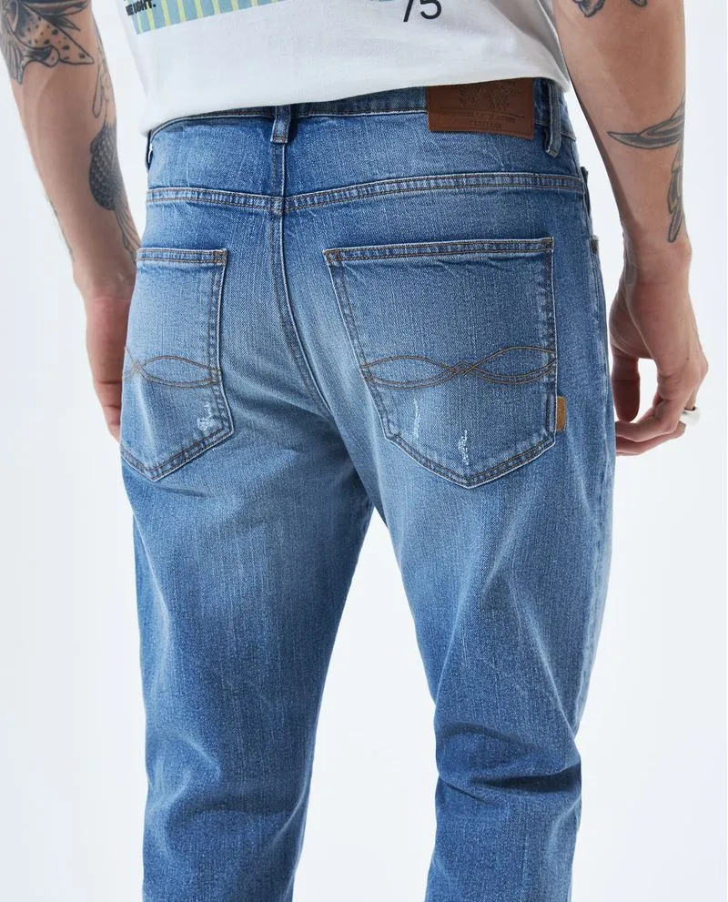 Jean Relaxed fit con recosidos para hombre