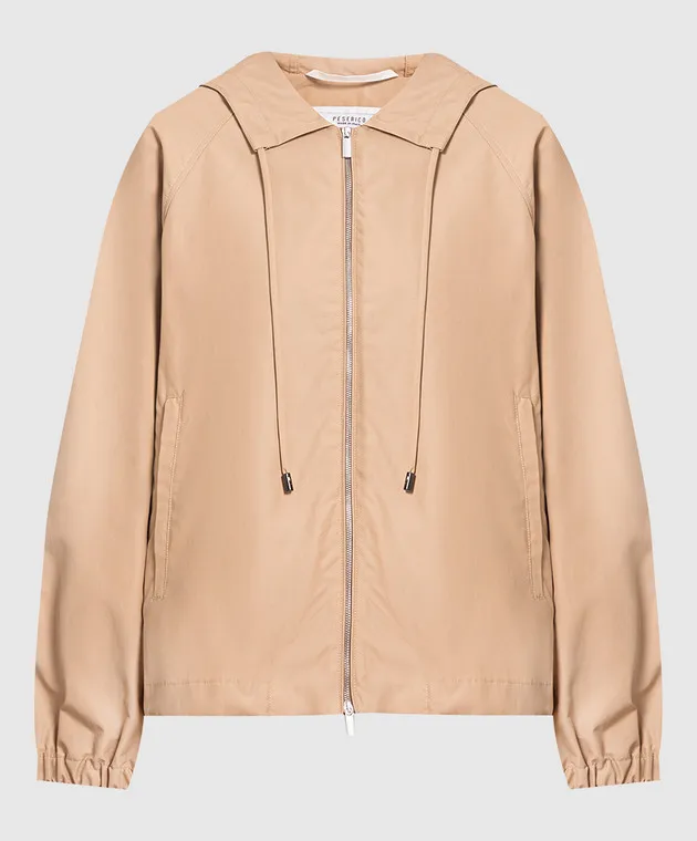 Peserico Brown windbreaker with monil chain